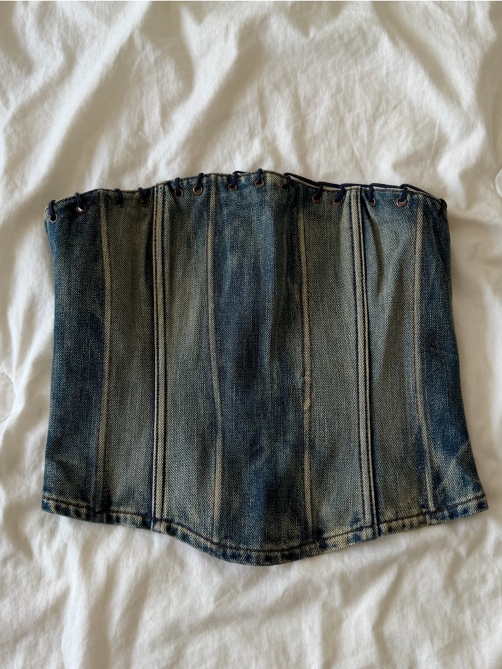 Jaded London Blue Denim Corset Top